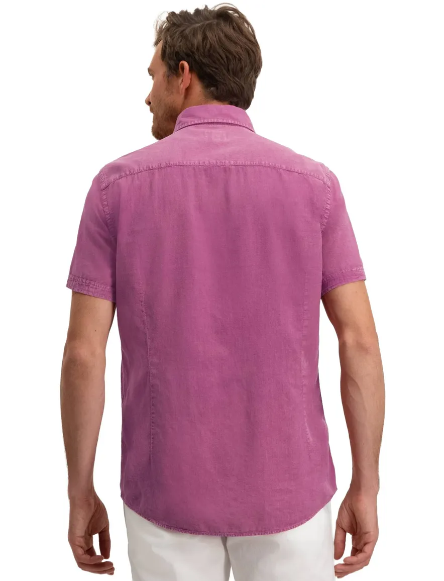 casual overhemd korte mouw roze State of Art Regular Fit