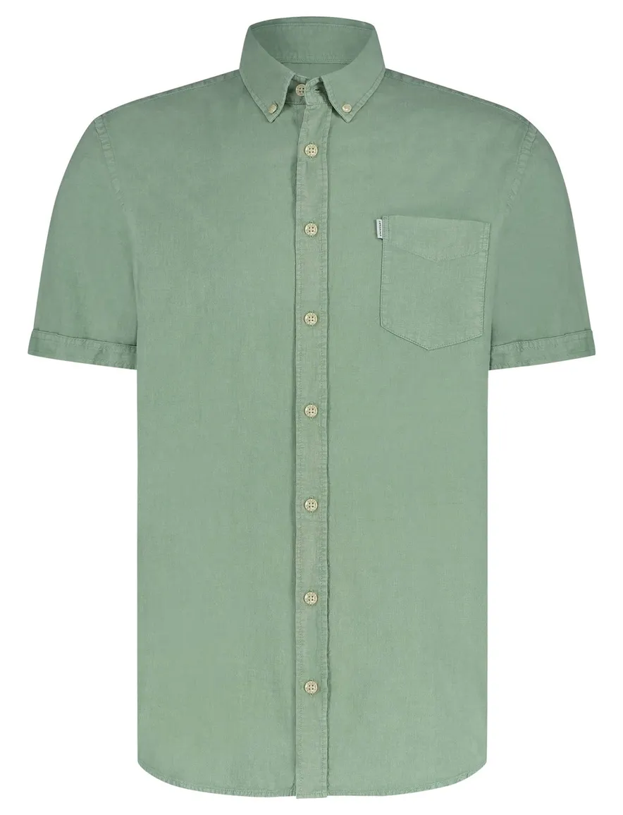casual overhemd korte mouw groen State of Art Regular Fit