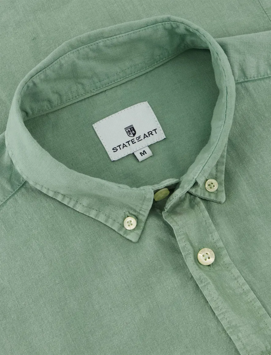 casual overhemd korte mouw groen State of Art Regular Fit