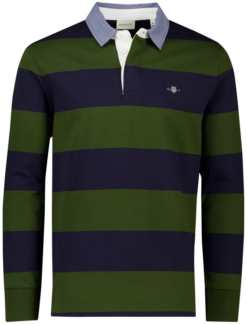 katoenen trui Gant donkerblauw groen gestreept normale fit