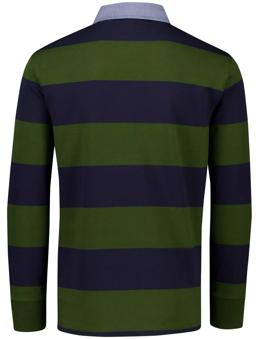 katoenen trui Gant donkerblauw groen gestreept normale fit