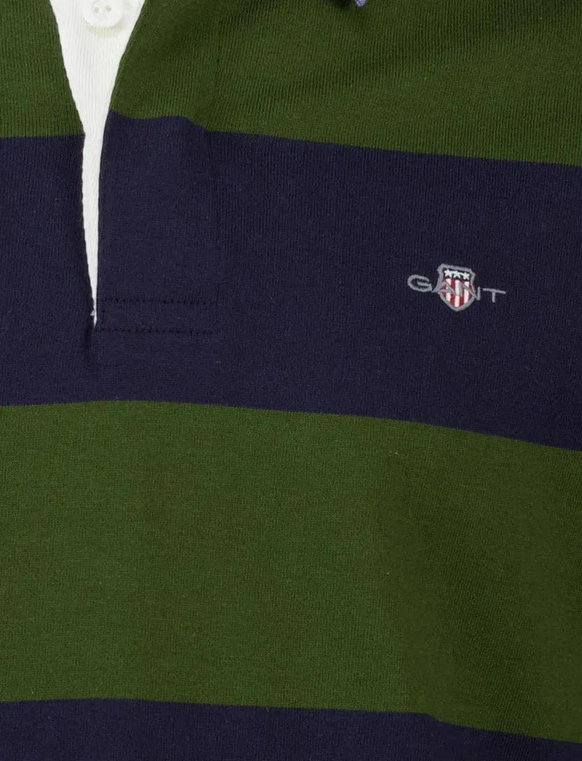 katoenen trui Gant donkerblauw groen gestreept normale fit