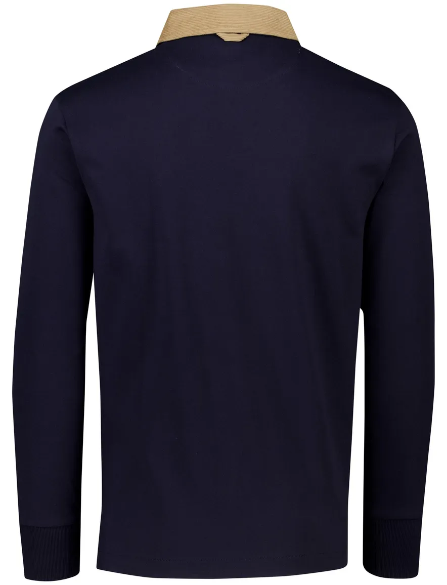 Gant trui donkerblauw effen normale fit katoen