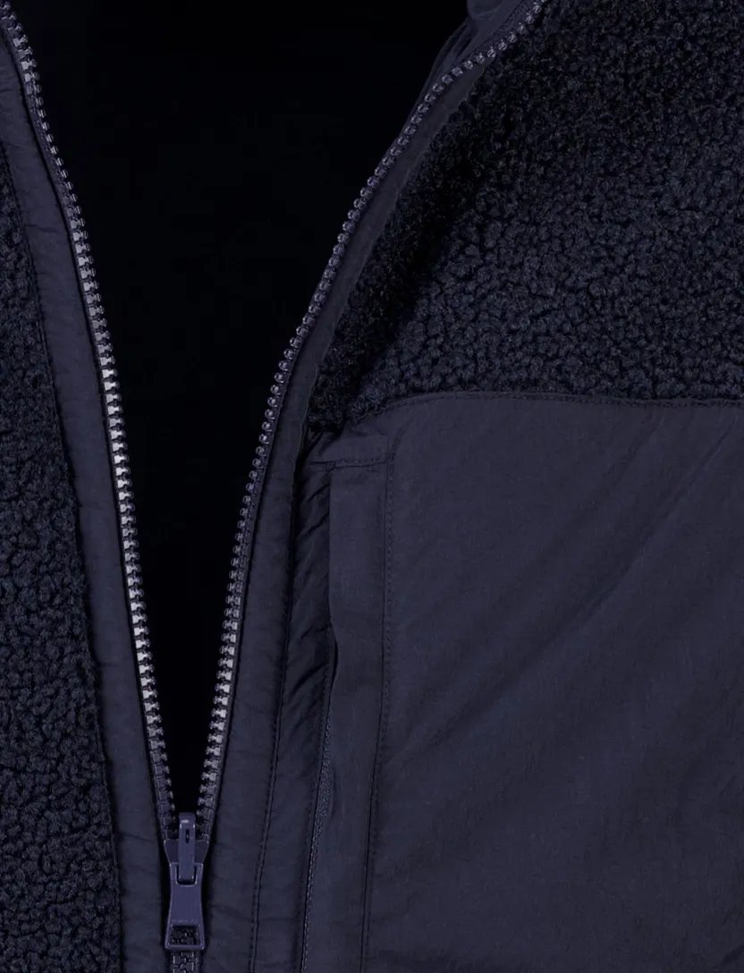 Gant regular fit fleece vest donkerblauw rits