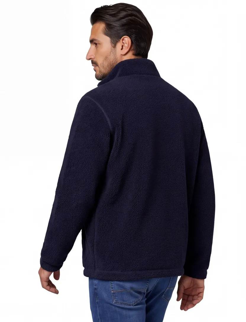Gant regular fit fleece vest donkerblauw rits