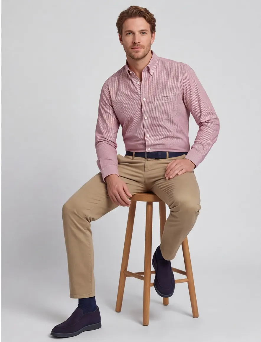 casual overhemd rood Gant Regular Fit