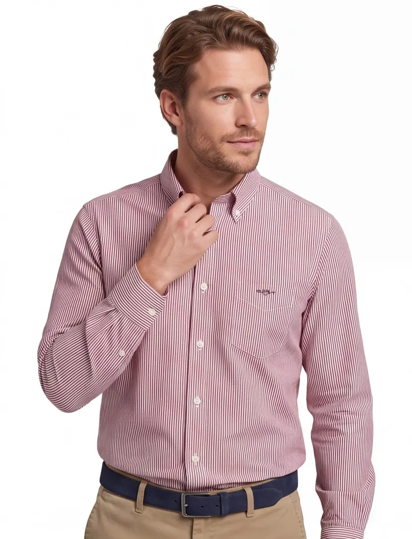 Gant casual overhemd regular fit rood katoen