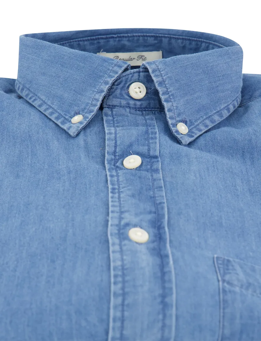 Gant Regular Fit casual overhemd blauw button-down boord