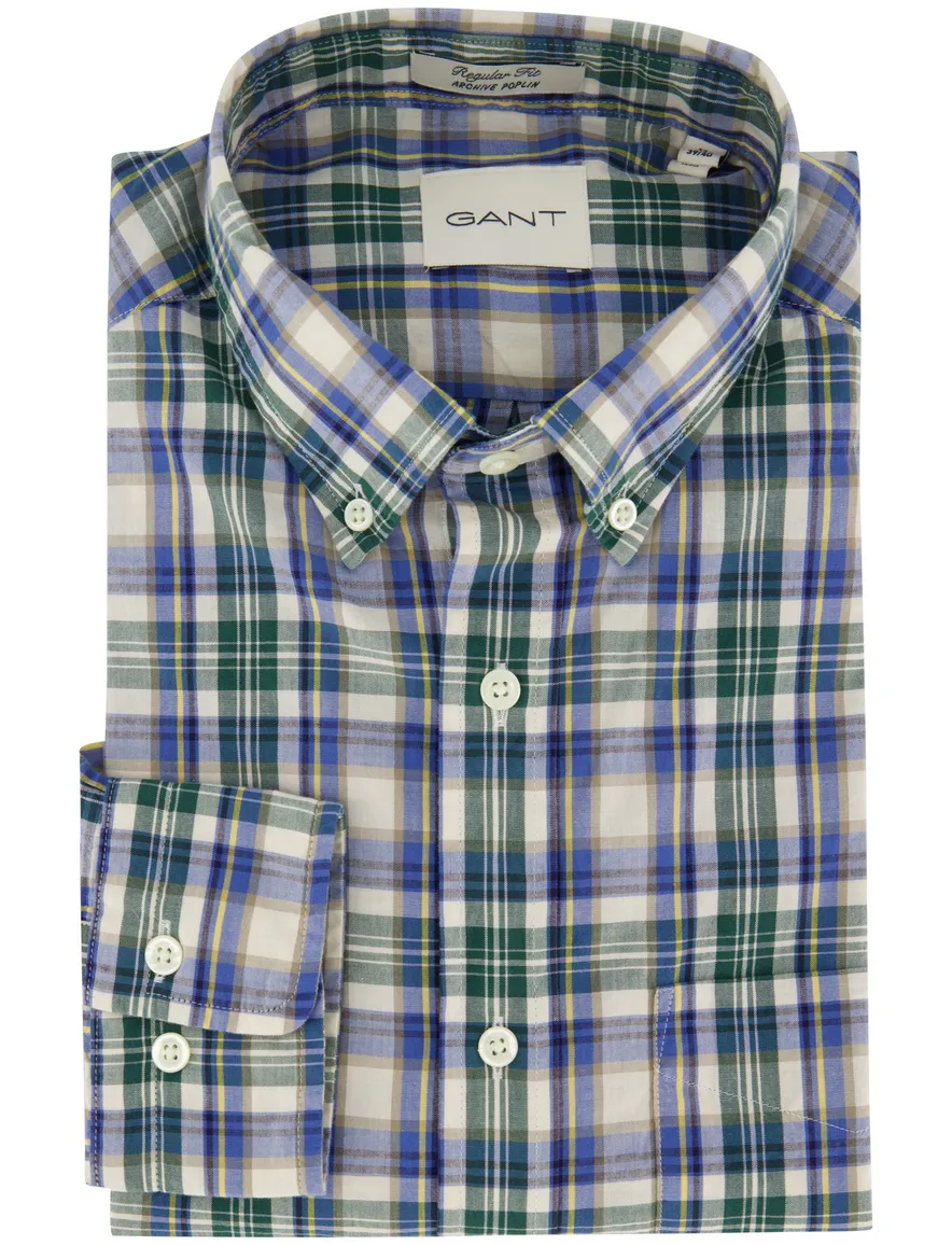 casual overhemd blauw Gant Regular Fit