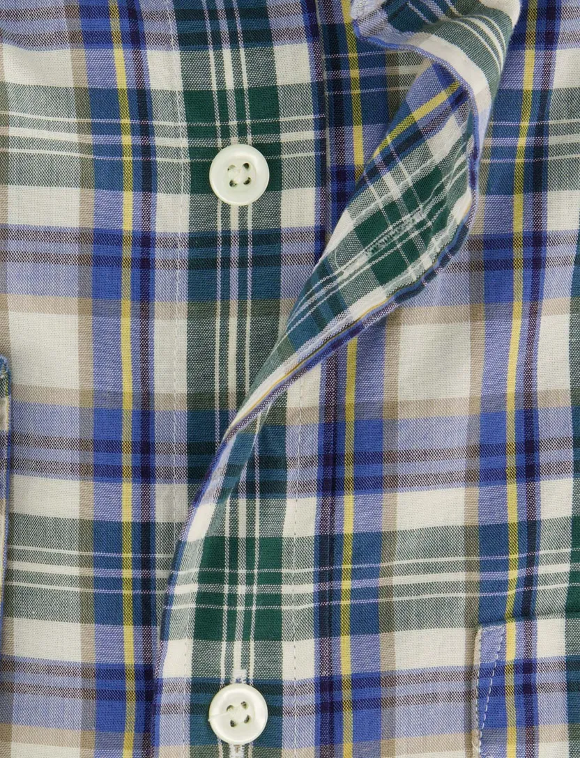 Casual overhemd Gant Regular Fit blauw groen geruit