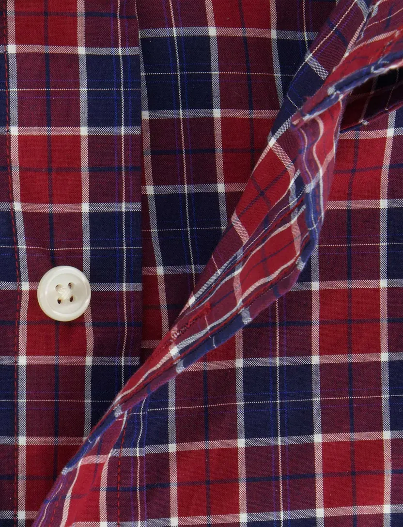 Gant casual overhemd regular fit rood blauw katoen