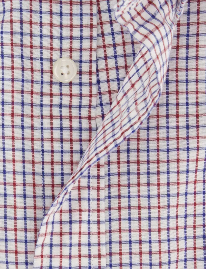 Gant overhemd rood geruit button-down collar