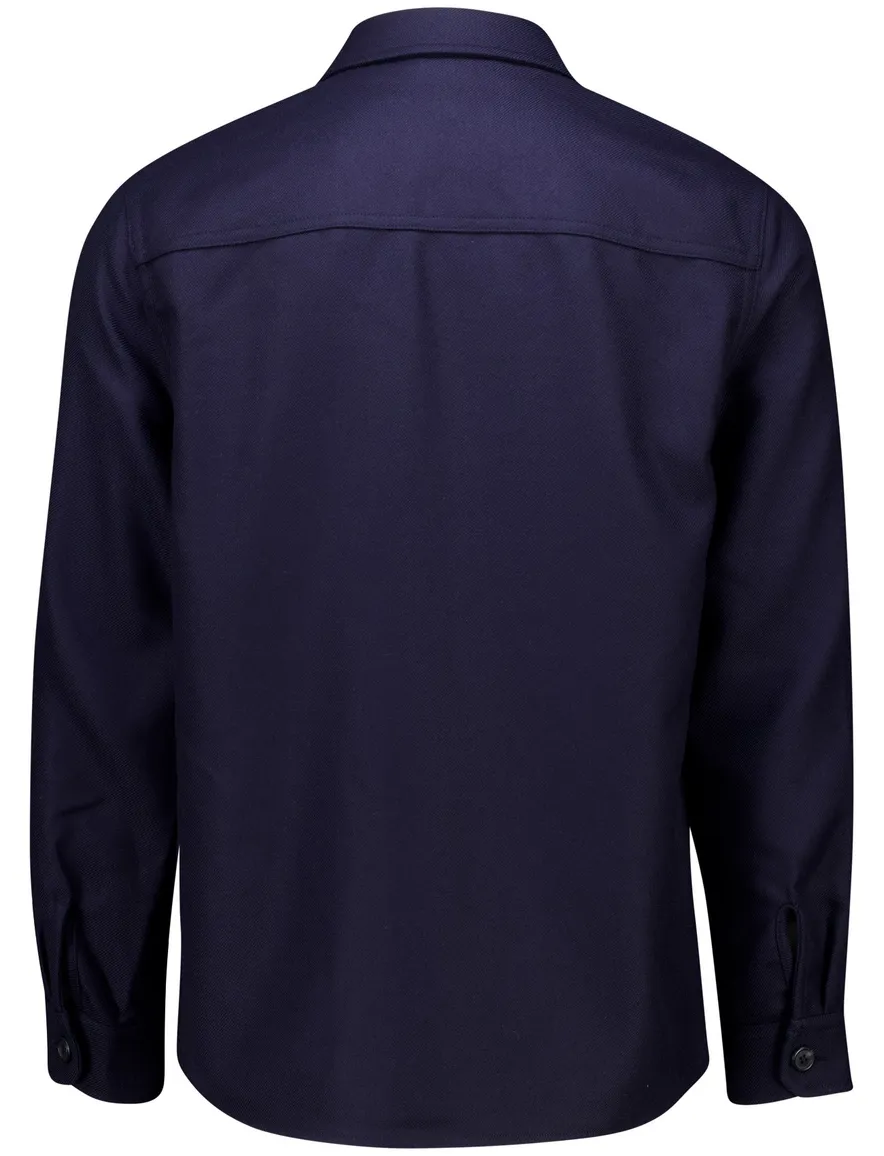 Gant overshirt donkerblauw effen normale fit