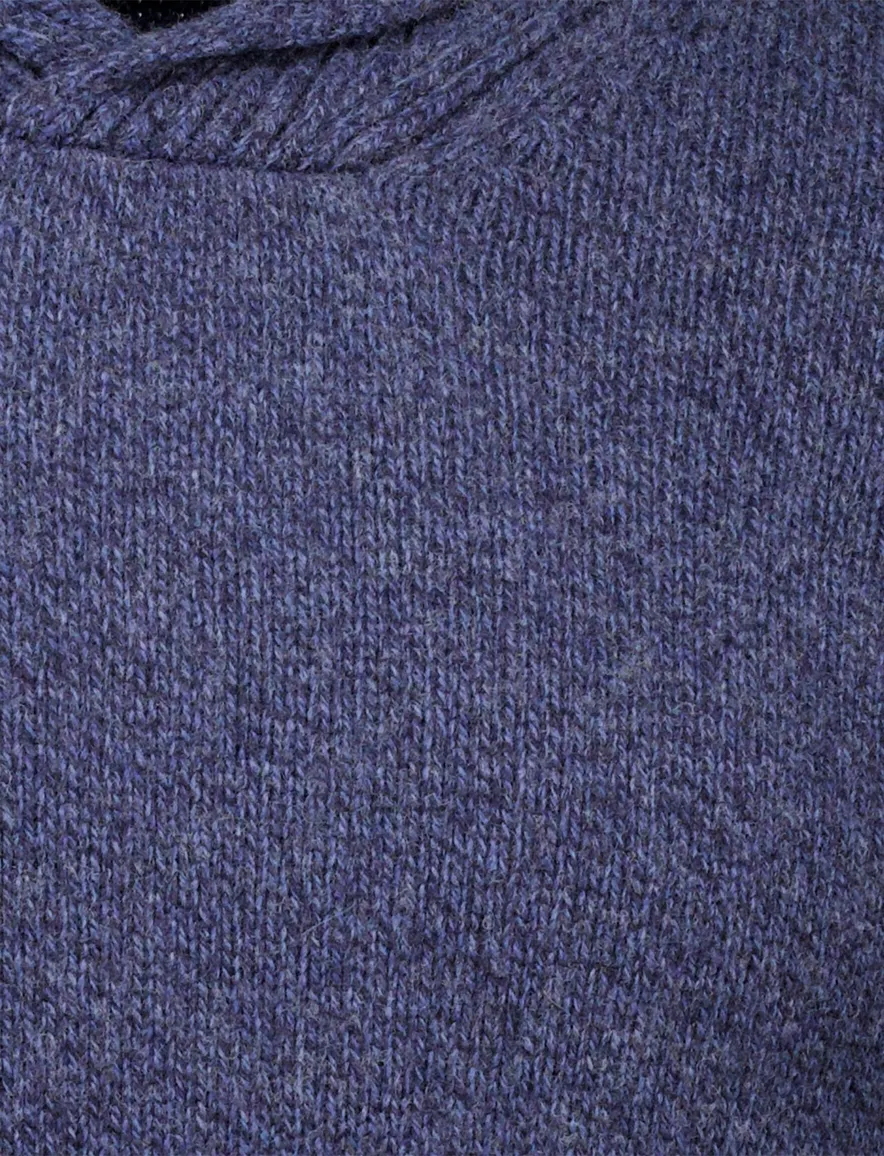 Gant Trui Blauw gemeleerd opstaande kraag lange mouw