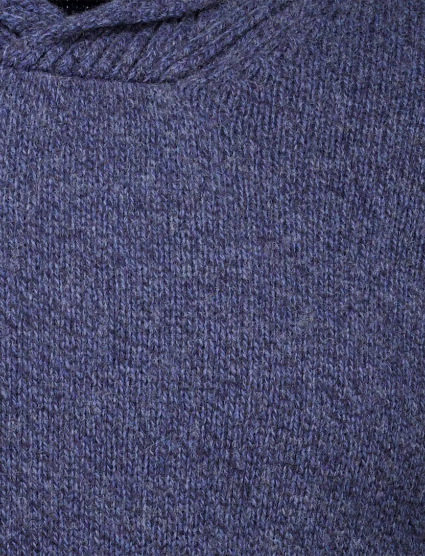 Gant Trui Blauw gemeleerd opstaande kraag wol