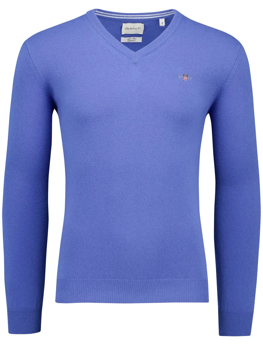Gant V-hals trui blauw