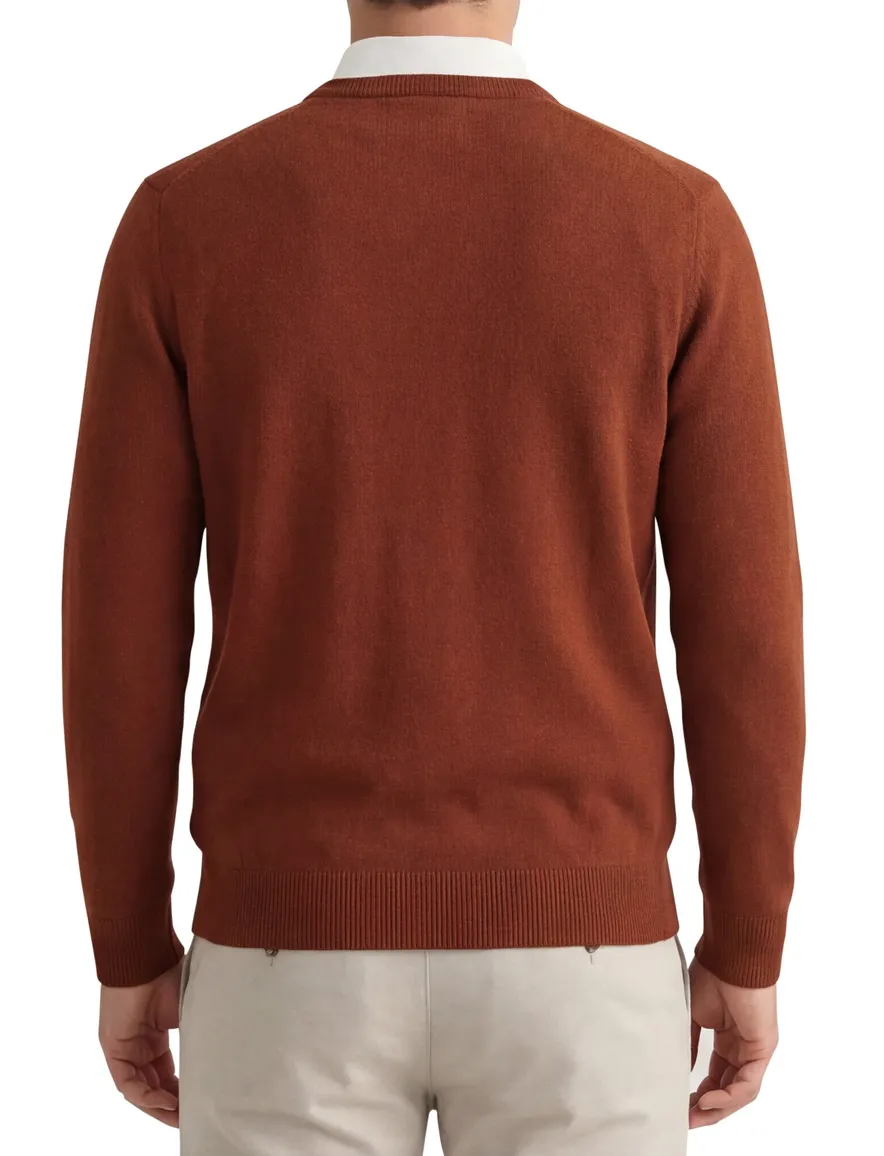 Gant trui oranje lamswol gebreid v hals