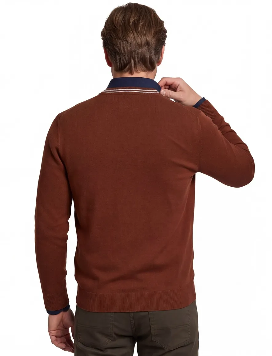 Gant trui oranje lamswol gebreid v hals