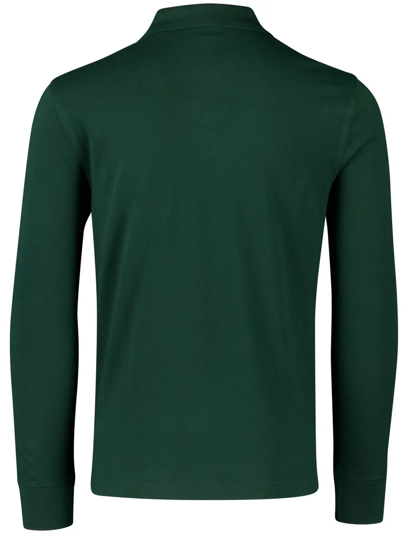 Effen Gant lange mouw polo normale fit groen