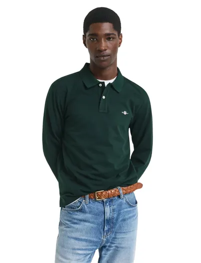 Gant Gant Polo lange mouw groen katoen
