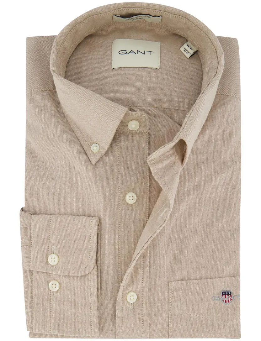 Overhemd Gant beige Regular Fit