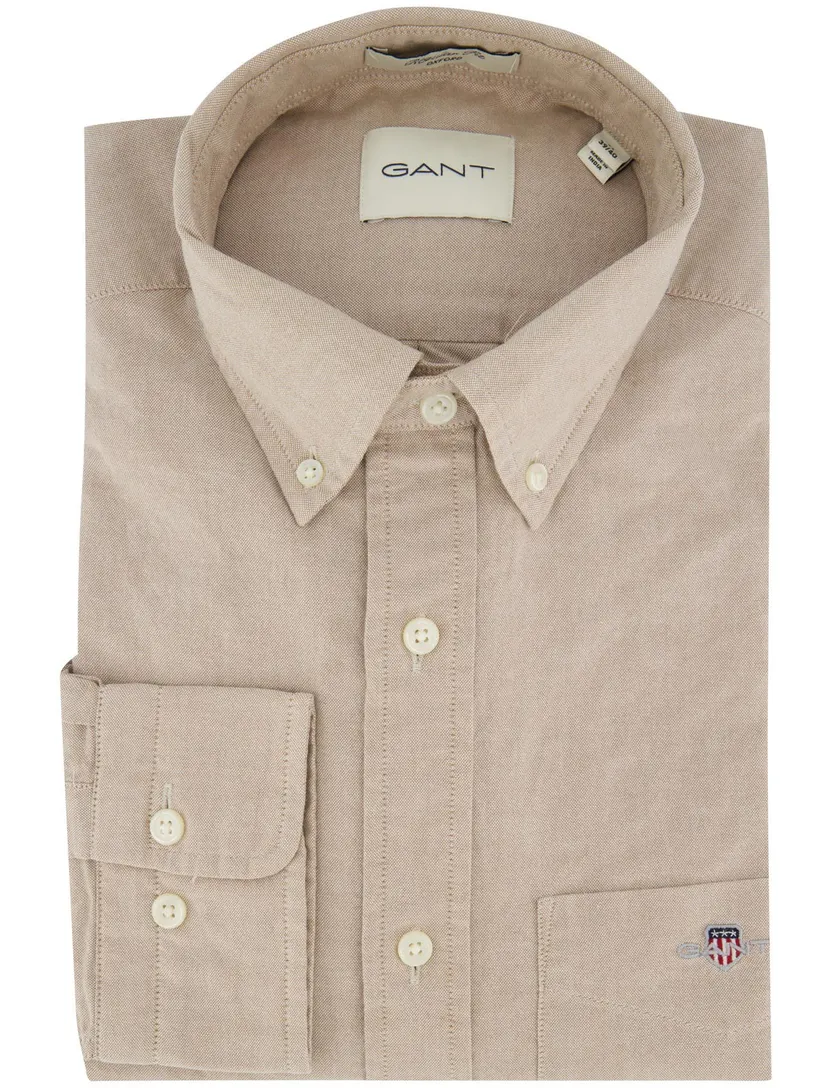 Overhemd Gant beige Regular Fit