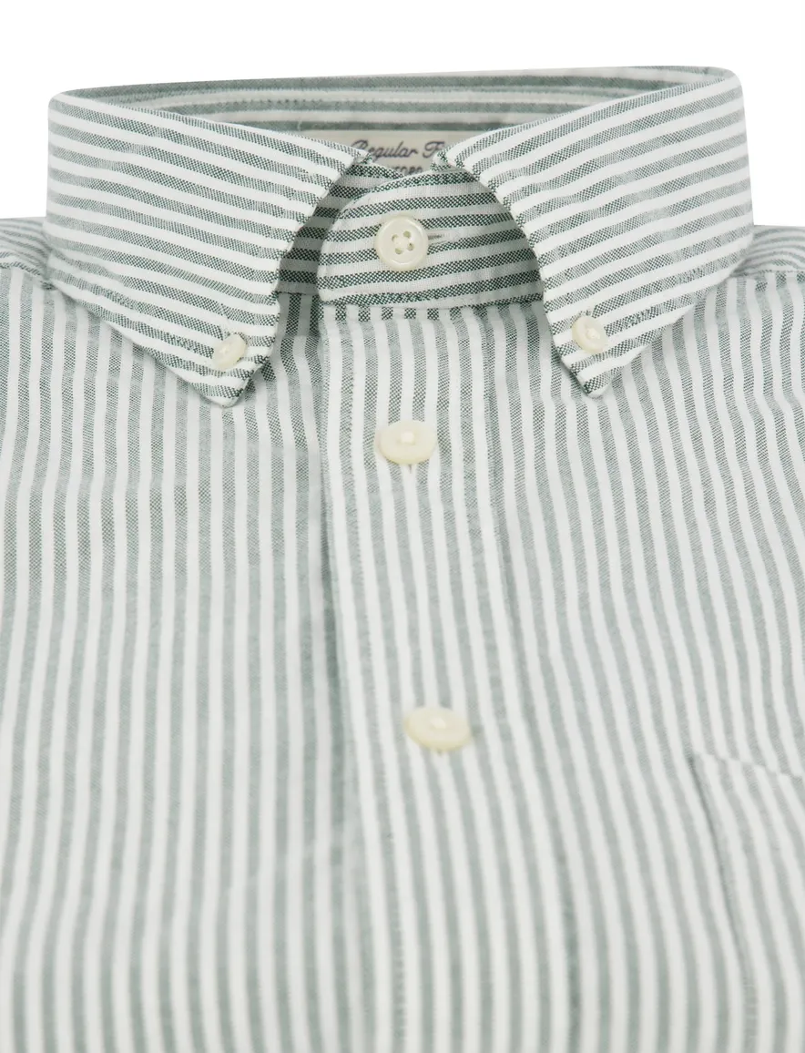 Gant regular fit casual overhemd groen gestreept