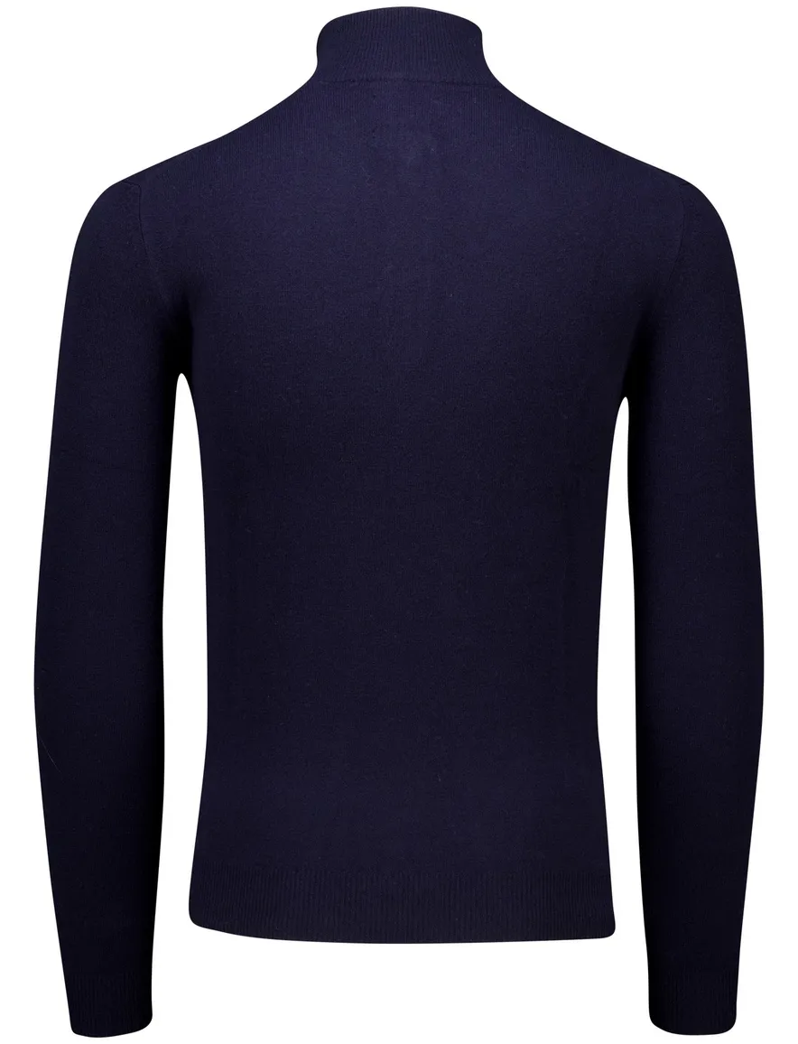 Gant trui donkerblauw effen normale fit lamswol