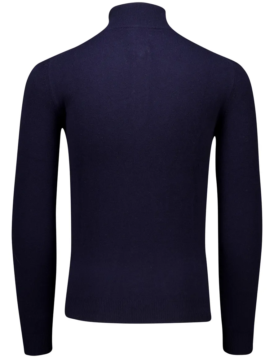 Gant trui donkerblauw effen normale fit lamswol