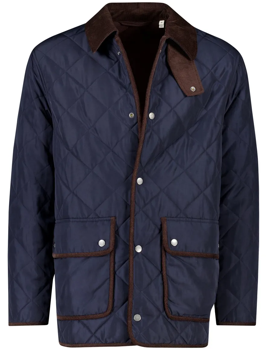 Gant fleece tussenjas donkerblauw bruin