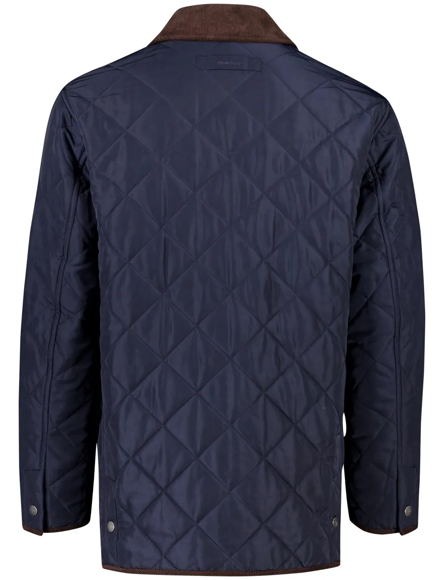 Gant fleece tussenjas donkerblauw bruin
