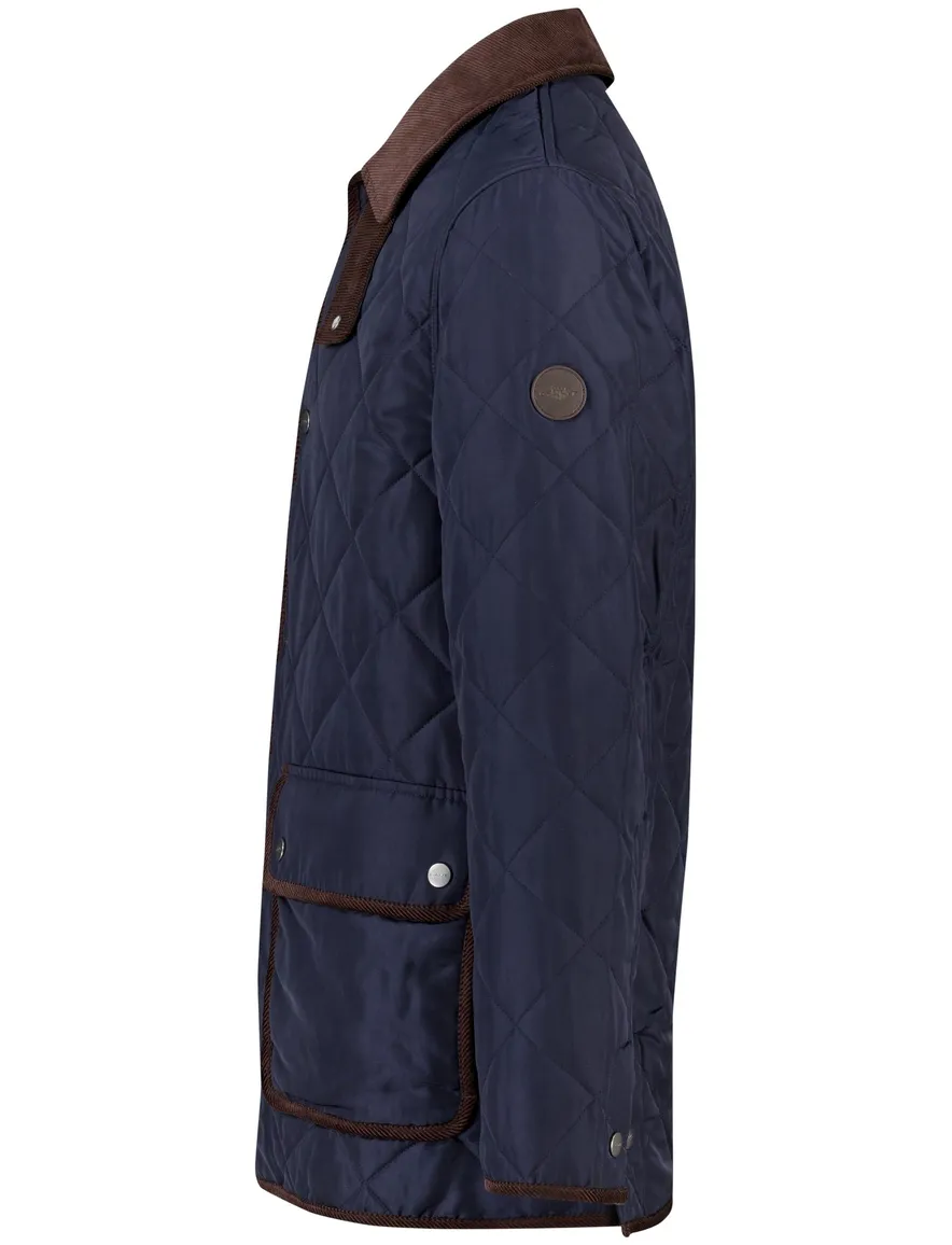 Gant fleece tussenjas donkerblauw bruin