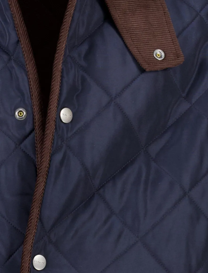 Gant fleece tussenjas donkerblauw bruin