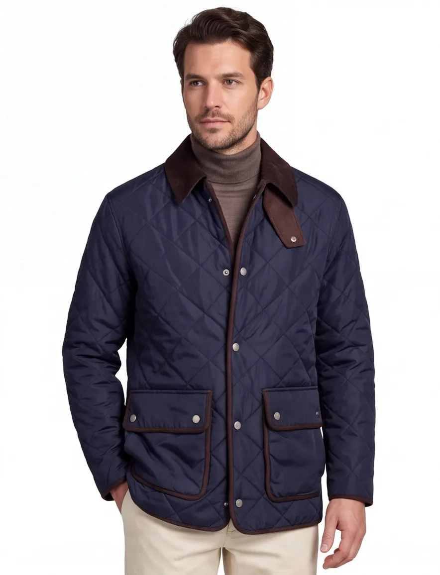 Gant fleece tussenjas donkerblauw bruin