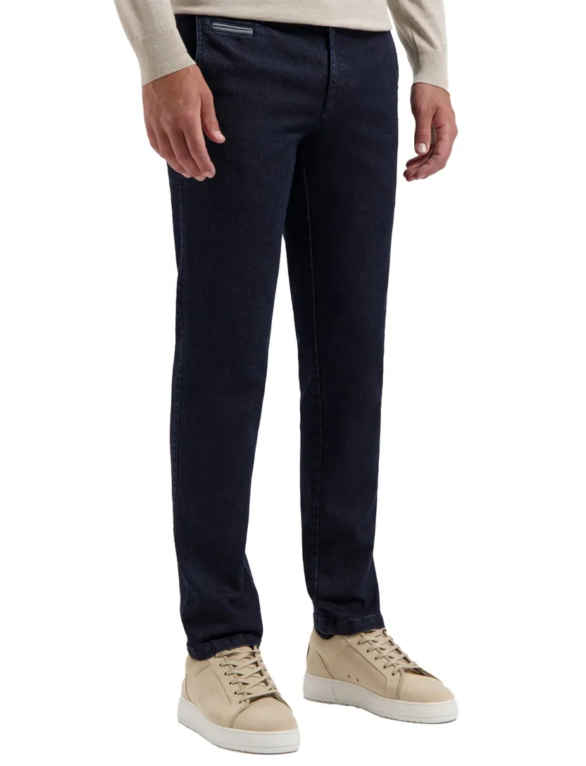 modern chino donkerblauw pantalon jeans COM4 katoen