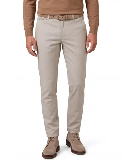 COM4 pantalon modern chino collection COM4 beige gemêleerd