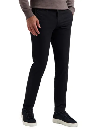 COM4 Com4 pantalon donkerblauw effen chino normale fit katoen
