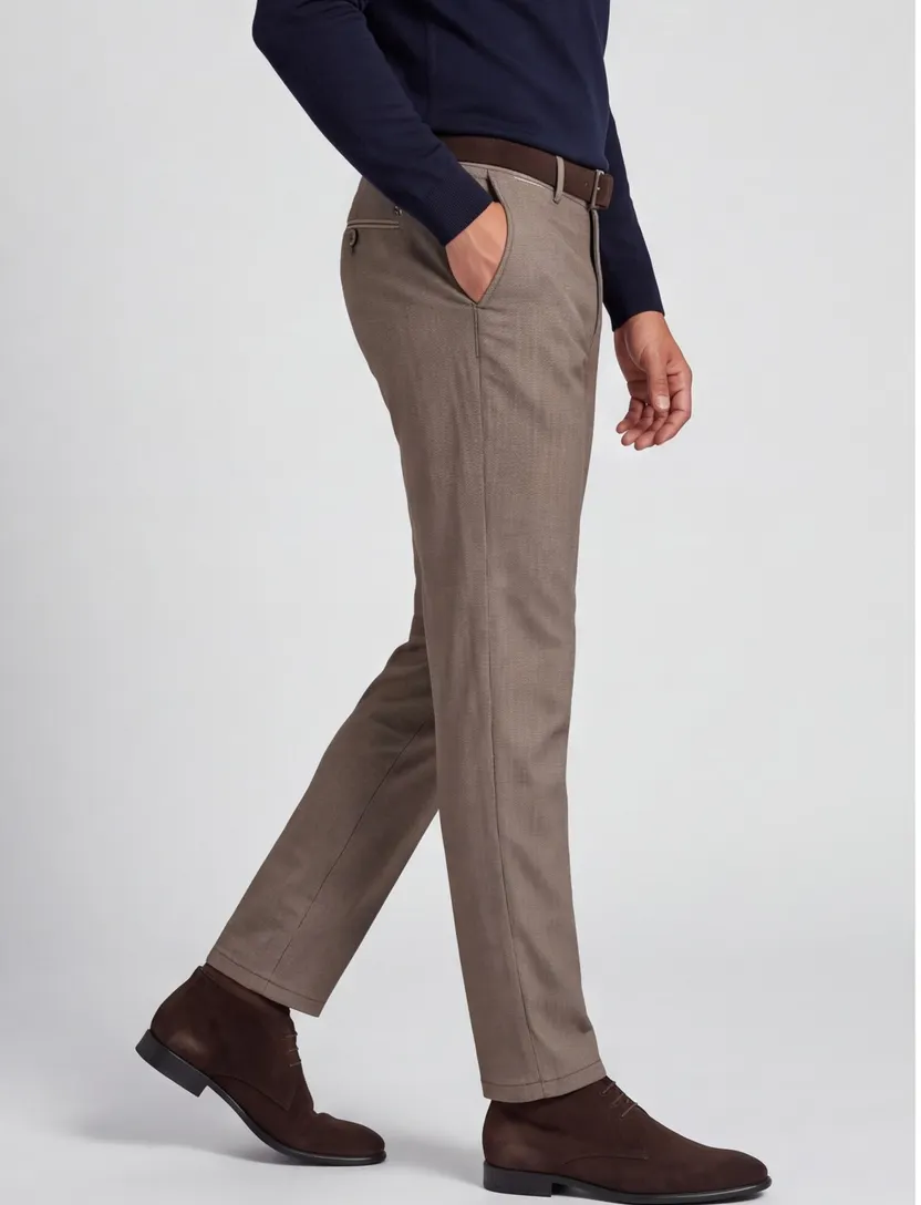 pantalon modern chino collection COM4 gemêleerd beige