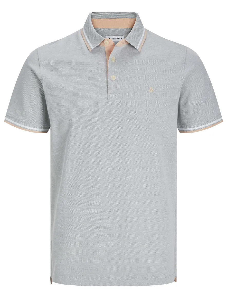 Jack & Jones polo grijs 3-knoops katoen