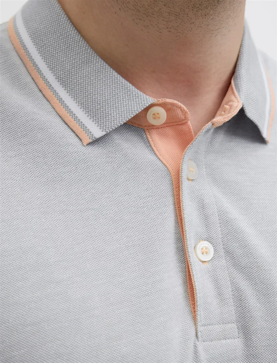 Jack & Jones polo grijs 3-knoops katoen