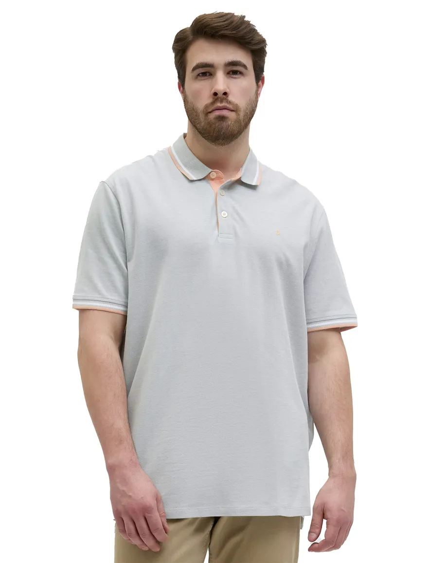 Jack & Jones polo grijs 3-knoops katoen