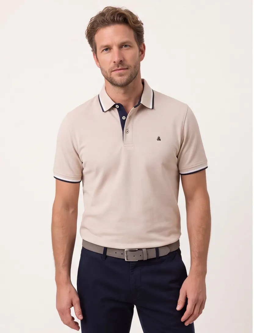 Jack & Jones roze polo 3-knoops
