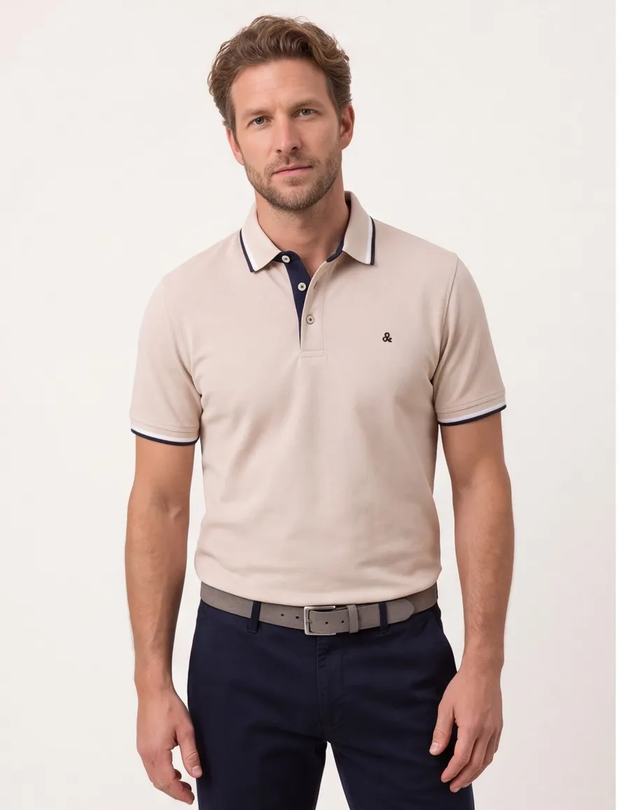Jack & Jones roze polo 3-knoops