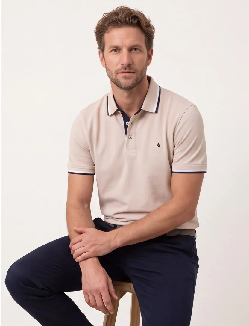Jack & Jones roze polo 3-knoops