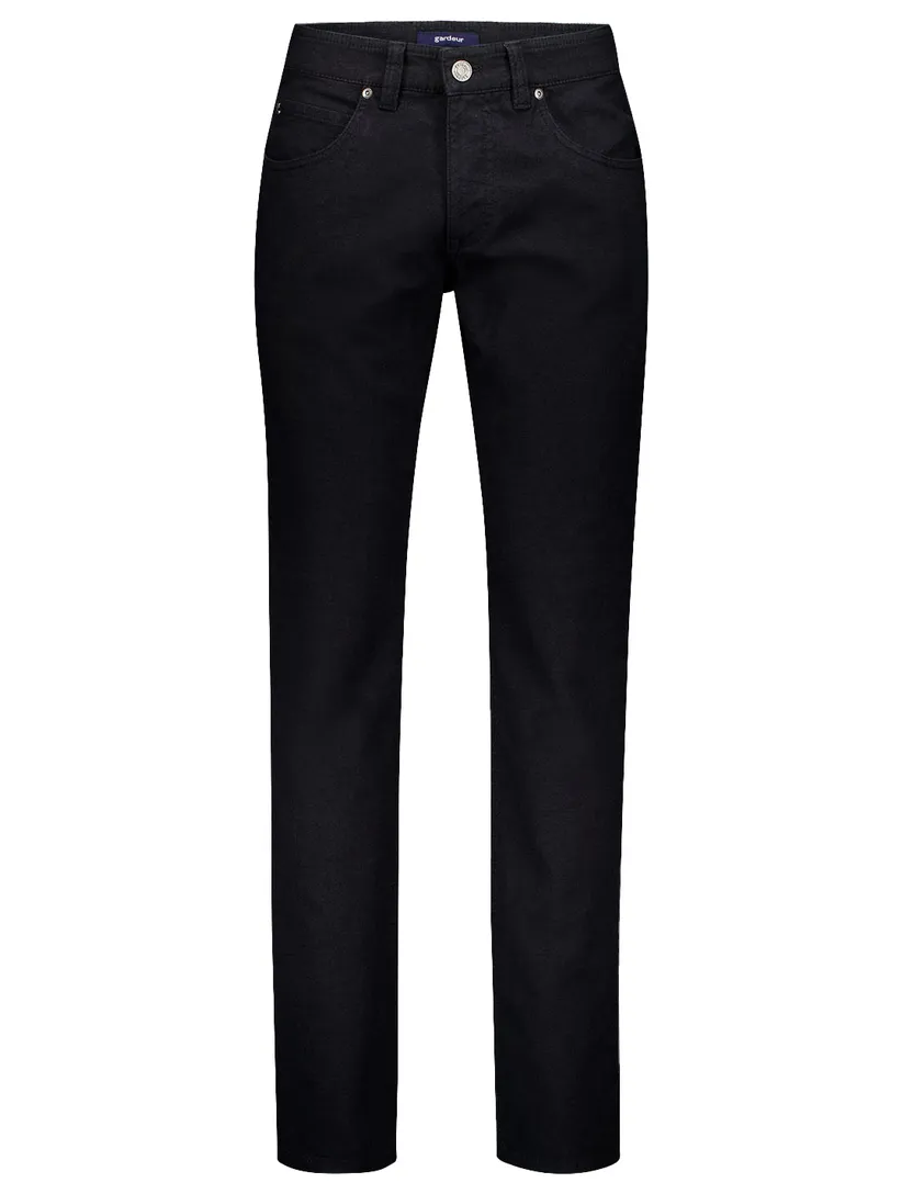 Gardeur Bill pantalon 5-pocket effen zwart katoen normale fit