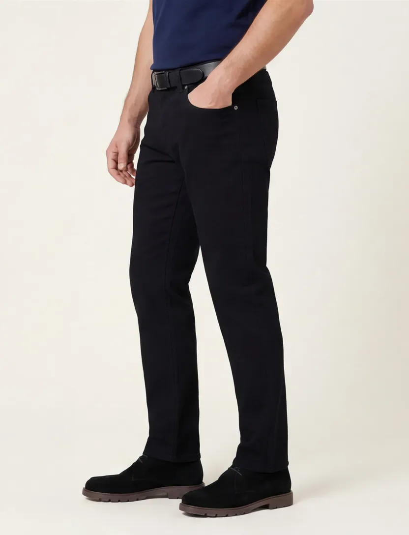 Gardeur Bill pantalon 5-pocket effen zwart katoen normale fit