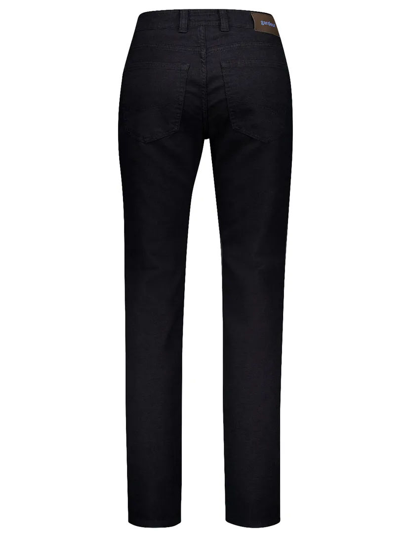 Gardeur Bill pantalon 5-pocket effen zwart katoen normale fit