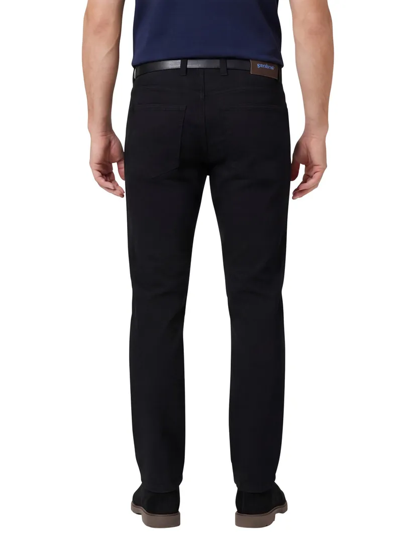 Gardeur Bill pantalon 5-pocket effen zwart katoen normale fit