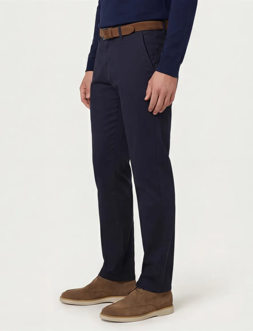 Gardeur pantalon effen donkerblauw normale fit