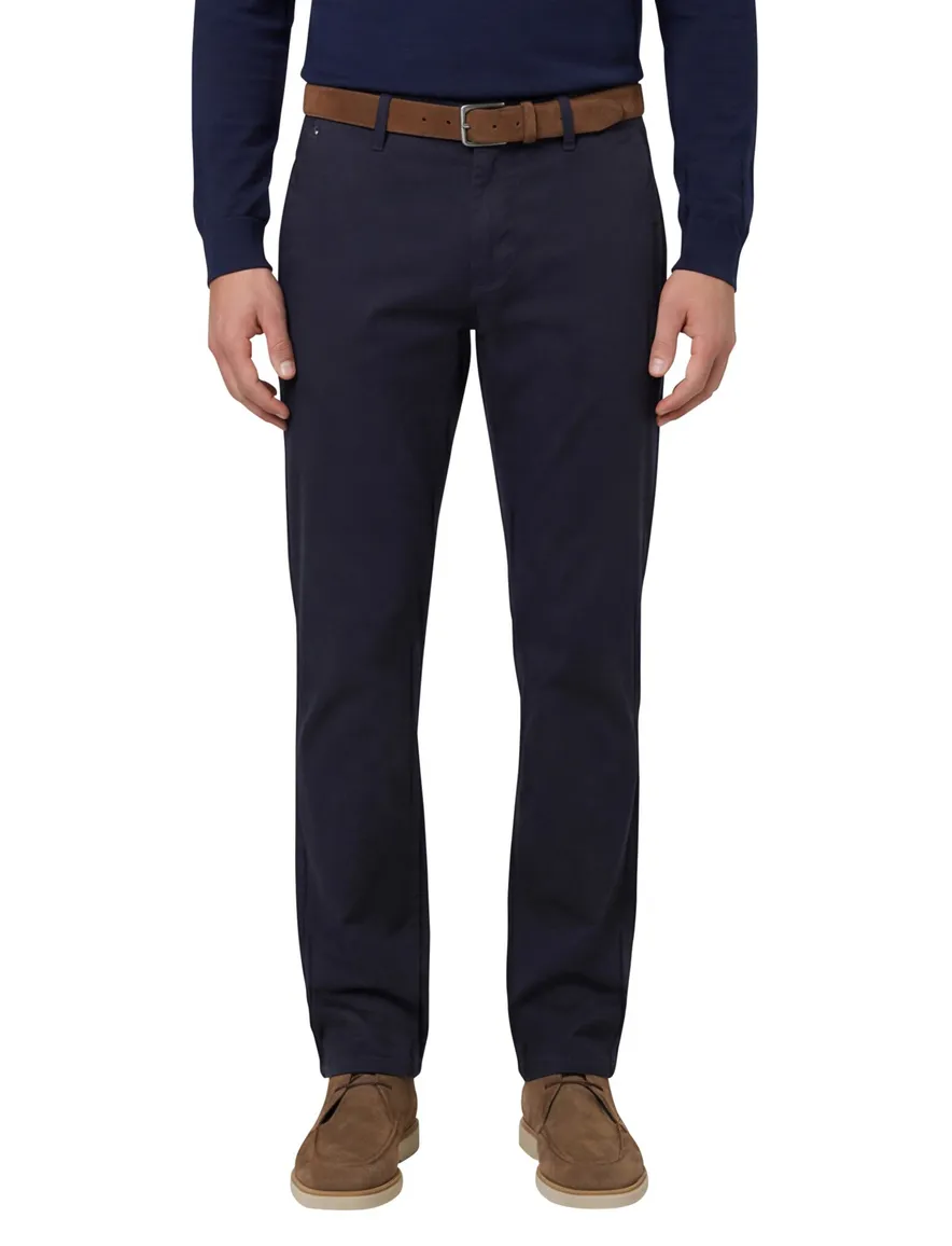 Gardeur pantalon effen donkerblauw normale fit